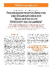 Vorschauseite 1: Personenzentrietes Arbeiten und Organisationen der Behindertenhilfe: ( Wie ) geht das zusammen ?
