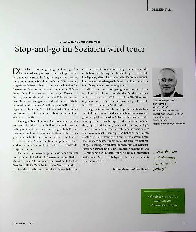 Vorschauseite 1: Stop-and-go im Sozialen wird teuer