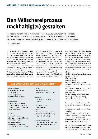 Vorschauseite 1: Den Wäschereiprozess nachhaltiger gestalten