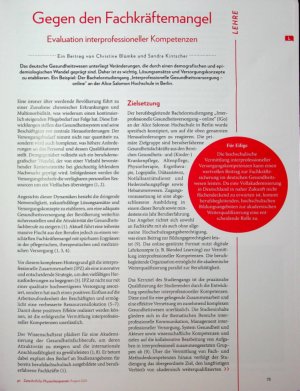 Vorschauseite 1: Gegen den Fachkräftemangel Evaluation interprofessioneller Kompetenzen