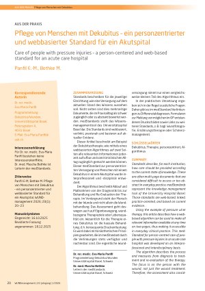 Vorschauseite 1: Pflege von Menschen mit Dekubitus – ein personzentrierter und webbasierter Standard für ein Akutspital