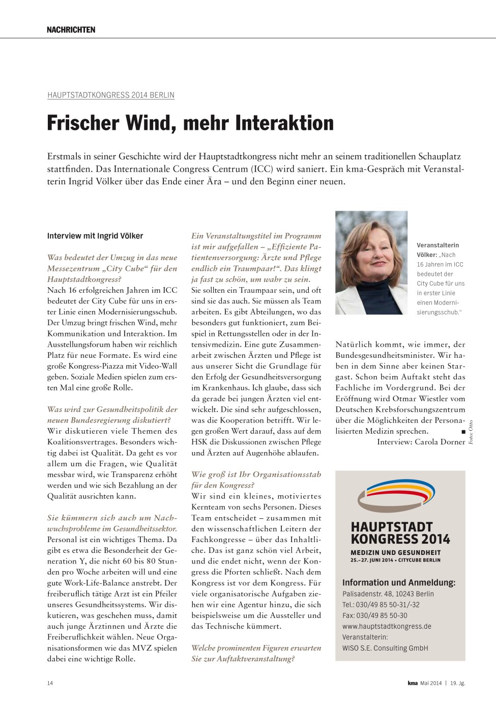Vorschauseite 1: Frischer Wind, mehr Interaktion