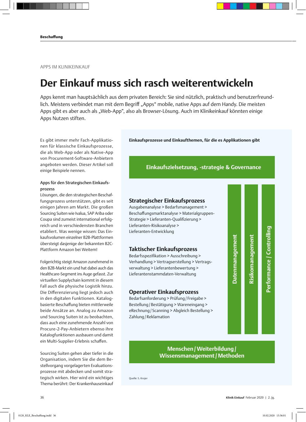 Vorschauseite 1: Apps im Klinikeinkauf: Der Einkauf muss sich rasch weiterentwickeln