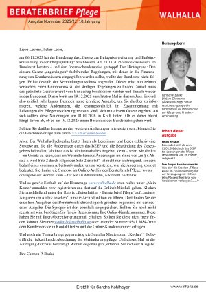 Vorschauseite 1: Beraterbrief Pflege 22-2025