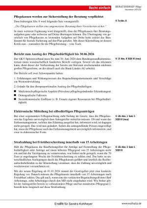 Vorschauseite 3: Beraterbrief Pflege 22-2025