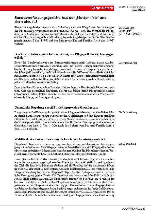 Vorschauseite 2: Bundesverfassungsgericht: Aus der „Mottenkiste“ und doch aktuell!