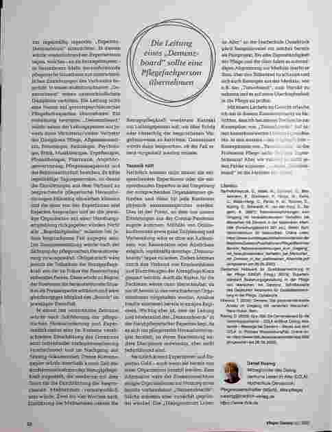 Vorschauseite 3: Wir "stöbern" bei der Medizin. Das "Demenzboard" muss her - wie Technik und multidisziplinäre Fallarbeit einen Mehrwert für Menschen mit Demenz bieten können.