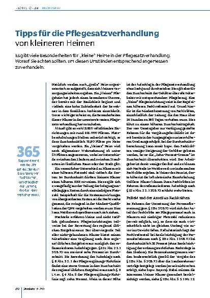 Vorschauseite 1: Tipps für die Pflegesatzverhandlung von kleineren Heimen
