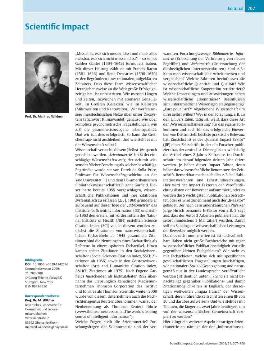 Vorschauseite 1: Scientific Impact