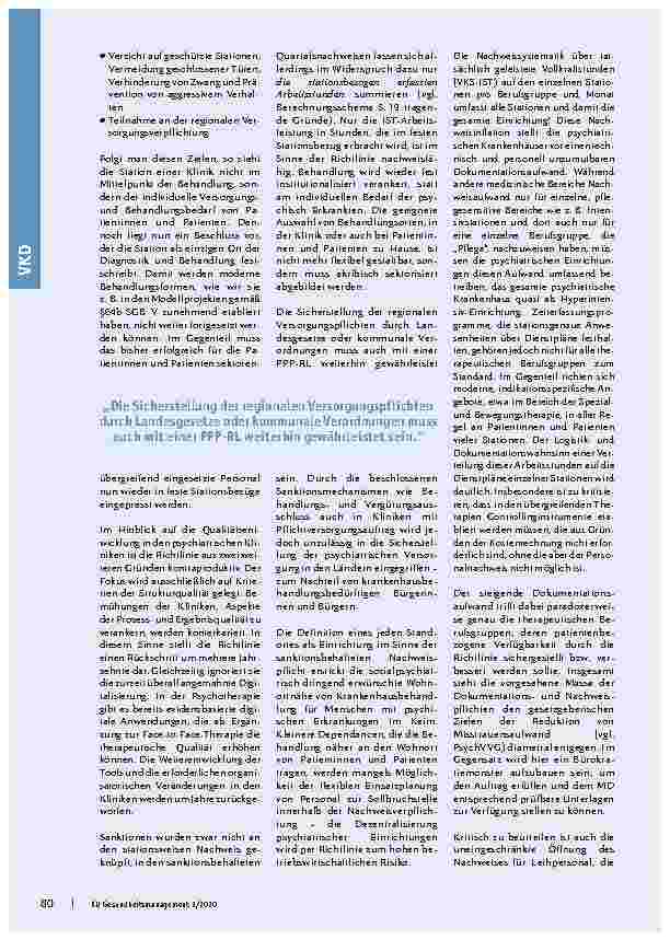 Vorschauseite 2: Fehlanreiz zu Lasten moderner Behandlungsformen – Gemeinsame Stellungnahme der Verbände zur Richtlinie des Gemeinsamen Bundesausschusses zur Personalausstattung in Psychiatrie und…