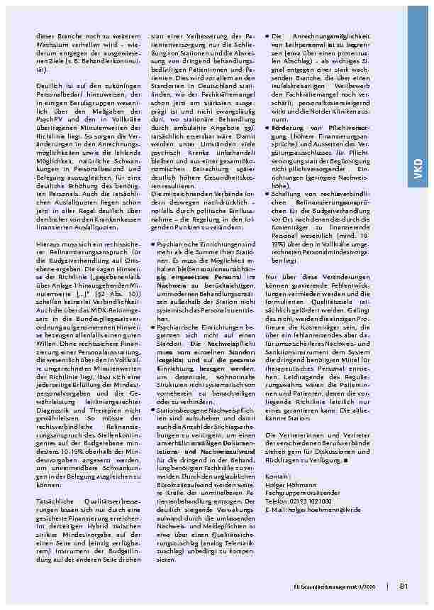 Vorschauseite 3: Fehlanreiz zu Lasten moderner Behandlungsformen – Gemeinsame Stellungnahme der Verbände zur Richtlinie des Gemeinsamen Bundesausschusses zur Personalausstattung in Psychiatrie und…