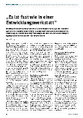 Vorschauseite 1: „Es ist fast wie in einer Entwicklungswerkstatt. “