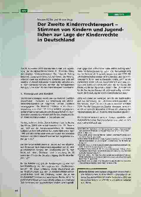 Vorschauseite 1: Der Zweite Kinderrechte-Report - Stimmen von Kindern und Jugendlichen zur Lage der Kinderrechte in Deutschland