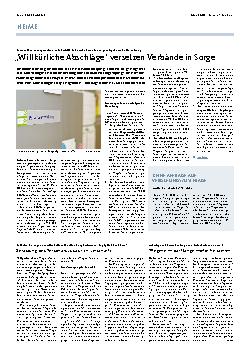 Vorschauseite 1: „Willkürliche Abschläge“ versetzen Verbände in Sorge