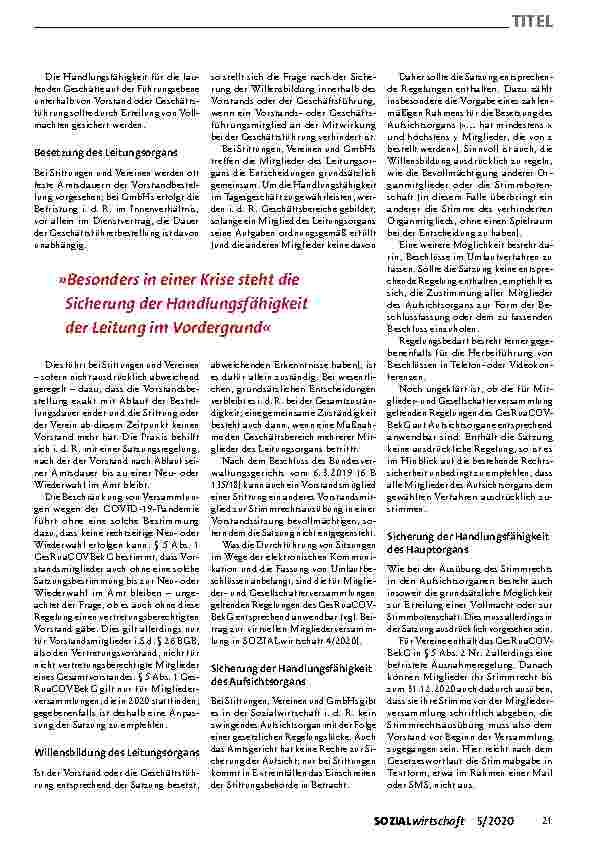 Vorschauseite 2: CORPORATE GOVERNANCE Rechtssicher handeln in der Krise