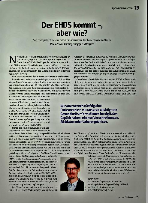 Vorschauseite 1: Der EHDs kommt -, aber wie?