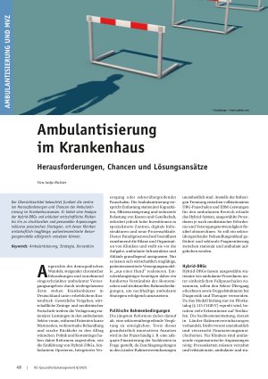 Vorschauseite 1: Ambulantisierung im Krankenhaus Herausforderungen, Chancen und Lösungsansätze