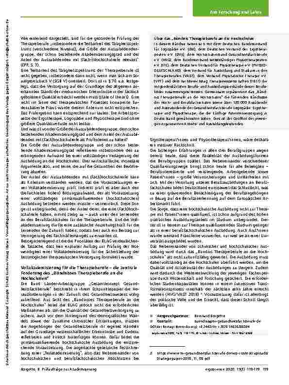 Vorschauseite 2: Prüfaufträge zur Akademisierung. Die Eckpunkte der Bund-Länder-Arbeitsgruppe zur Reform der Gesundheitsfachberufe.