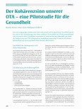Vorschauseite 1: Der Kohärenzsinn unserer OTA - eine Pilotstudie für die Gesundheit