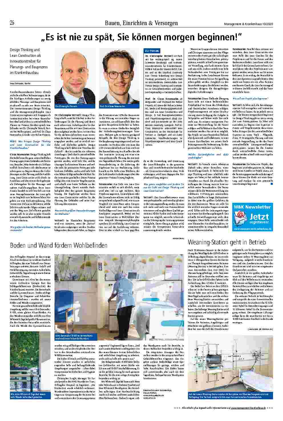 Vorschauseite 2: Bauen, Einrichten & Versorgen Architektur unterstützt positives Arbeitsumfeld im OP