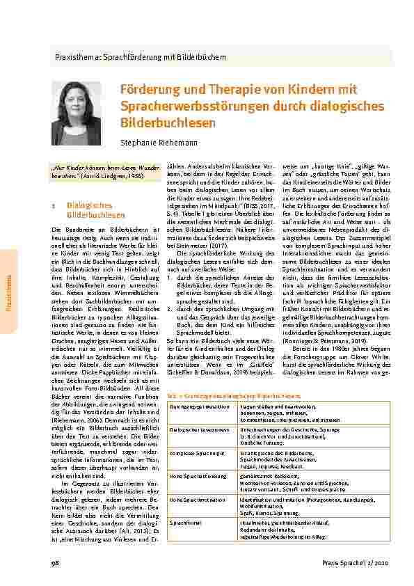 Vorschauseite 1: Förderung und Therapie von Kindern mit Spracherwerbsstörungen durch dialogisches Bilderbuchlesen