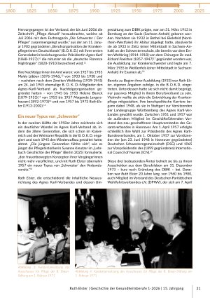 Vorschauseite 2: „Wesentlich die Geschicke der deutschen Pflege im 20. Jahrhundert mitbestimmt“ Ruth Elster (1913-2002) und ihre Aktivitäten im Agnes-Karll-Verband