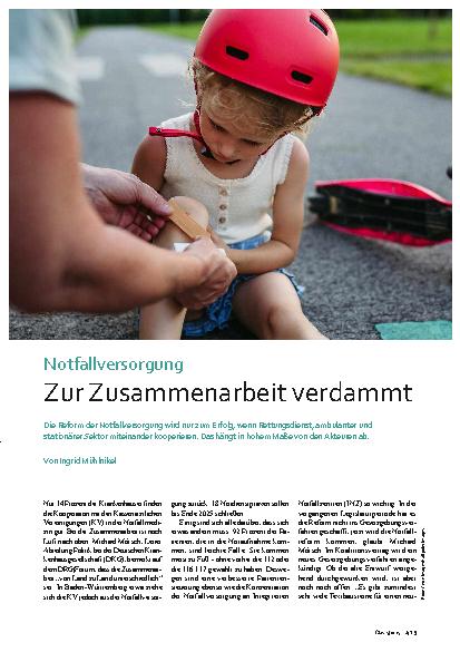 Vorschauseite 1: Notfallversorgung: Zur Zusammenarbeit verdammt