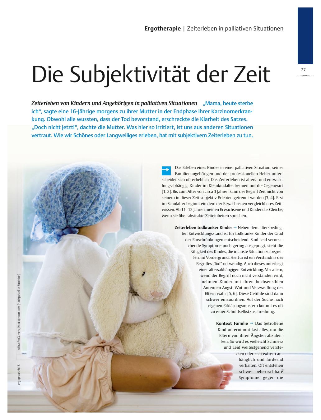 Vorschauseite 1: Zeiterleben von Kindern und Angehörigen in palliativen Situationen ? Die Subjektivität der Zeit