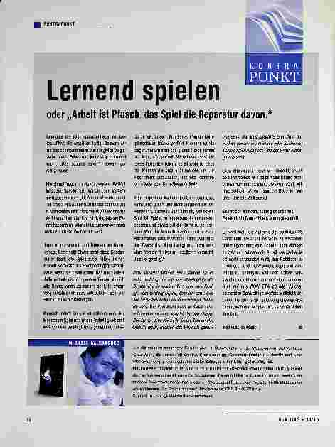 Vorschauseite 1: Lernend spielen oder „Arbeit ist Pfusch, das Spiel die Reparatur davon.“