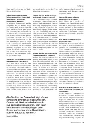 Vorschauseite 3: «Wir brauchen mehr Zeit und Geld für die Care-Arbeit»