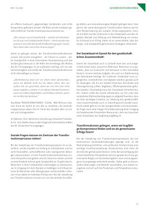 Vorschauseite 4: Transformation. sozial, machen Bericht zum 83. Deutschen Fürsorgetag 2025 in Erfurt