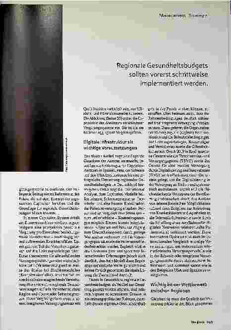 Vorschauseite 2: Regionale Gesundheitsbudgets: Vergütungsidee am Puls der Zeit