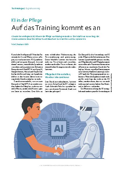 Vorschauseite 1: KI in der Pflege: Auf das Training kommt es an