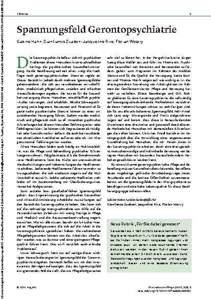 Vorschauseite 1: Spannungsfeld Gerontopsychiatrie