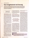 Vorschauseite 1: Das Arztgeheimnis hat Vorrang.