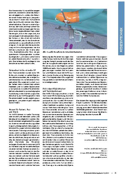 Vorschauseite 2: HIPS – Hüft-OPs mit realistischem Feedback trainieren. Weltweit erster Trainingssimulator für Hüft-OPs mit haptischem Feedback.