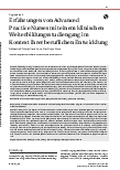 Vorschauseite 1: Erfahrungen von Advanced Practice Nurses mit einem klinischen Weiterbildungsstudiengang im Kontext ihrer beruflichen Entwicklung