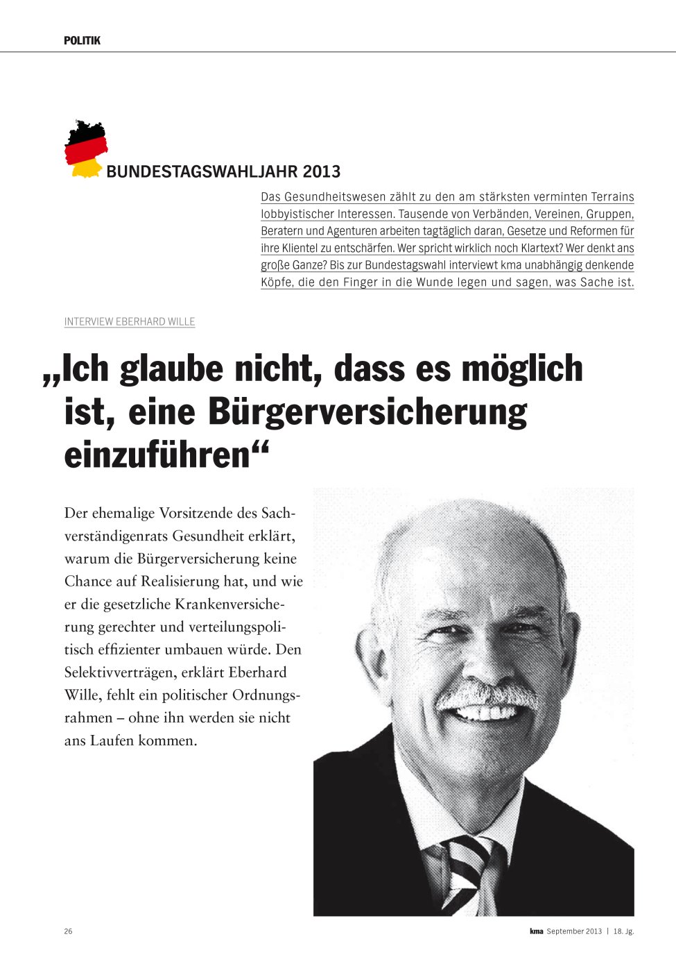 Vorschauseite 1: ?Ich glaube nicht, dass es möglich ist, eine Bürgerversicherung einzuführen?