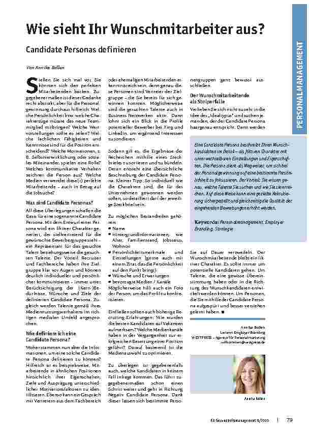 Vorschauseite 1: Wie sieht Ihr Wunschmitarbeiter aus? Candidate Personas definieren.