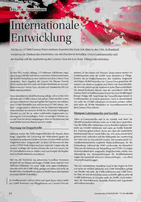 Vorschauseite 1: Internationale Entwicklung