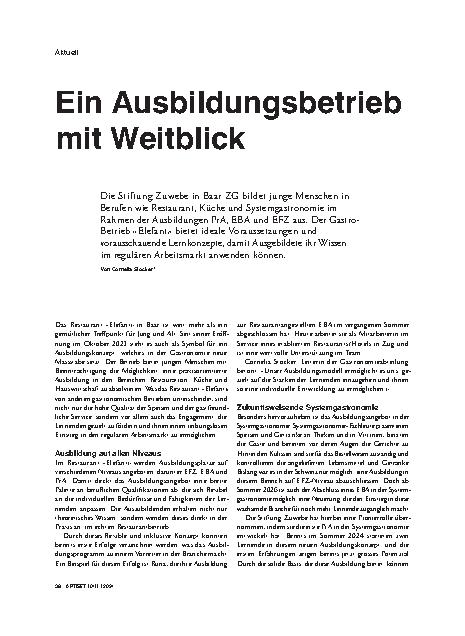 Vorschauseite 1: Ein Ausbildungsbetrieb mit Weitblick
