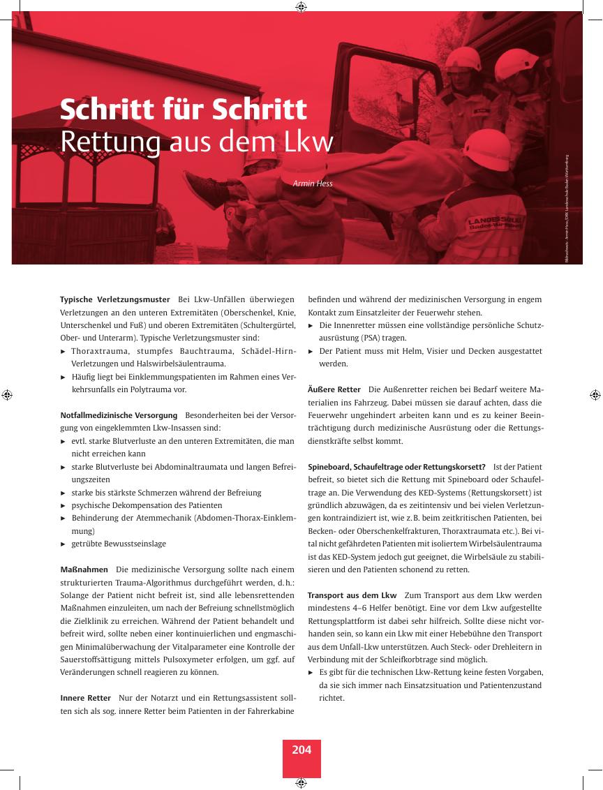 Vorschauseite 1: Schritt für Schritt ? Rettung aus dem Lkw