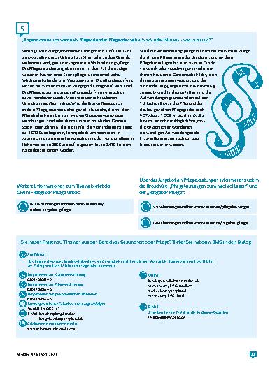 Vorschauseite 4: BMG im Dialog: 5 Fragen zur Pflege zu Hause