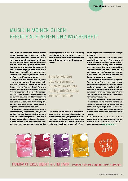 Vorschauseite 1: Musik in meinen Ohren: Effekte auf Wehen und Wochenbett