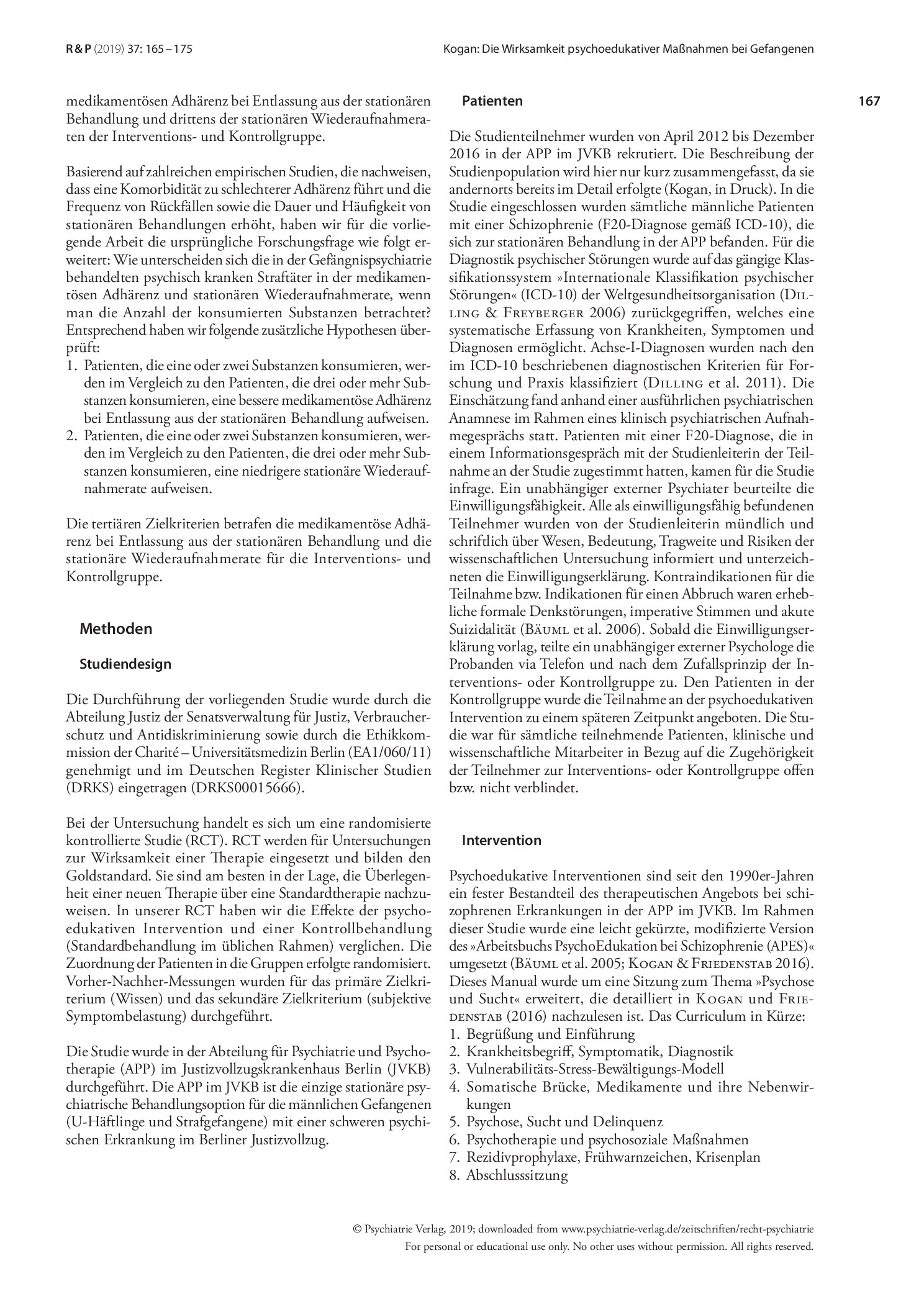Vorschauseite 3: Die Wirksamkeit psychoedukativer Maßnahmen bei Gefangenen mit Schizophrenie und Substanzkonsumstörung im Justizvollzugskrankenhaus. Eine randomisierte kontrollierte Studie