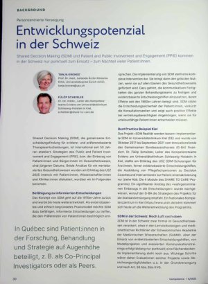 Vorschauseite 1: EntwickLungspotenziaL in der Schweiz