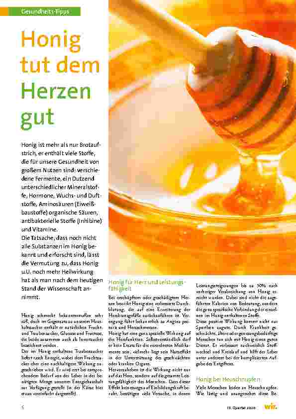 Vorschauseite 1: Honig tut dem Herzen gut.