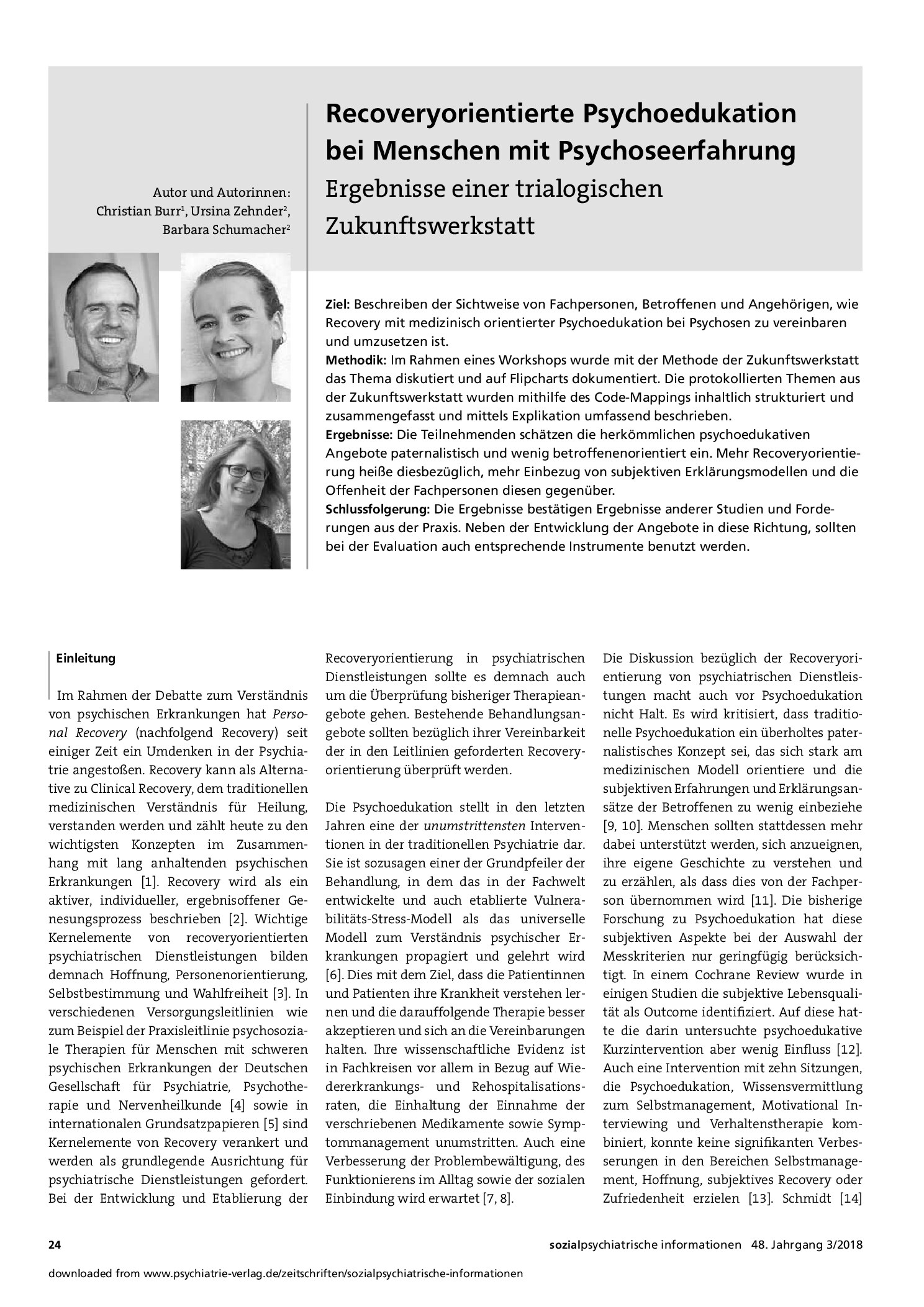 Vorschauseite 1: Recoveryorientierte Psychoedukation bei Menschen mit Psychoseerfahrung