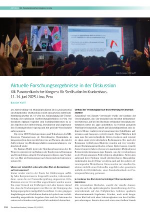 Vorschauseite 1: Aktuelle Forschungsergebnisse in der Diskussion XIII. Panamerikanischer Kongress für Sterilisation im Krankenhaus, 11. – 14. Juni 2025, Lima, Peru