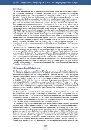 Vorschauseite 2: Waldtherapie – ein evidenzbasierter Ansatz in der psychosomatischen und rehabilitativen Pflege?